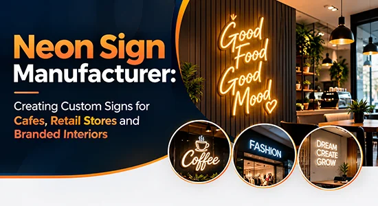 Neon Sign Manufacturer: Creating Custom Signs for Cafes, Retail Stores and Branded Interiors